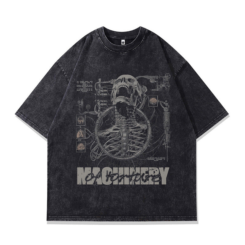 Skull Demon High Street Retro Cotton T-Shirt