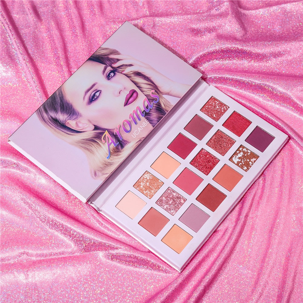 Aromas Nude Eye Shadow Palette - 18 Colors of Shimmer & Matte