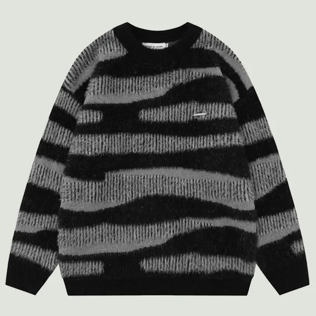 High Street Zebra Striped Knitted Sweater