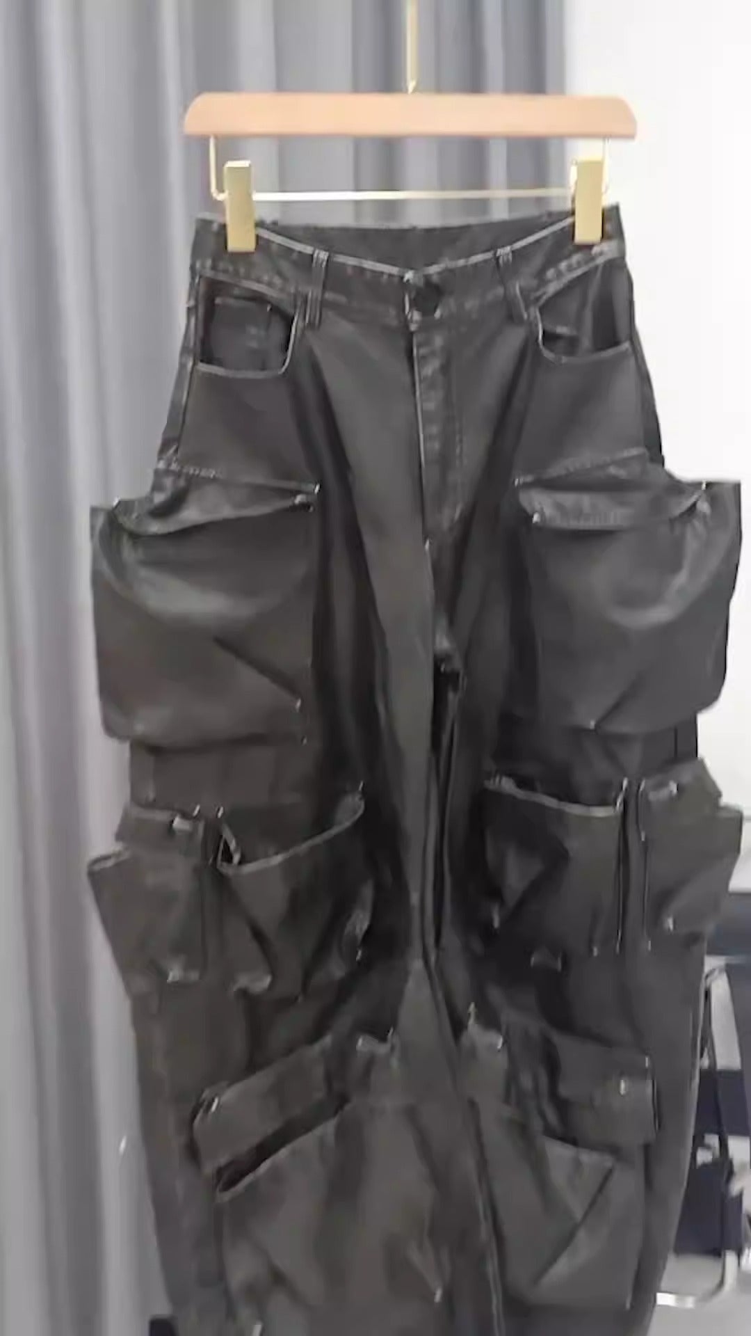 Harajuku Style High Waisted Patchwork Leather Pants