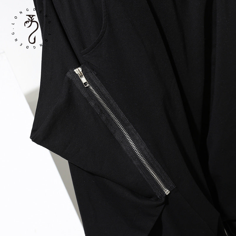 Trendy Harajuku Harem Pants with Zipper Decoration