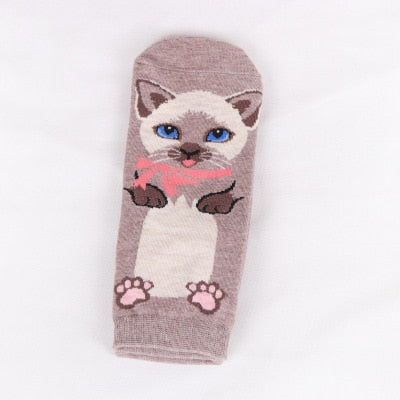 Kawaii Cartoon Cat & Dog Women’s Short Socks
