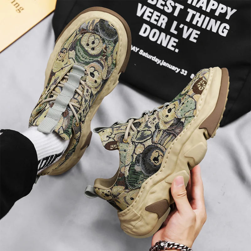 Canvas Breathable Dad Shoes - Height Increasing Trendy Sports Shoes