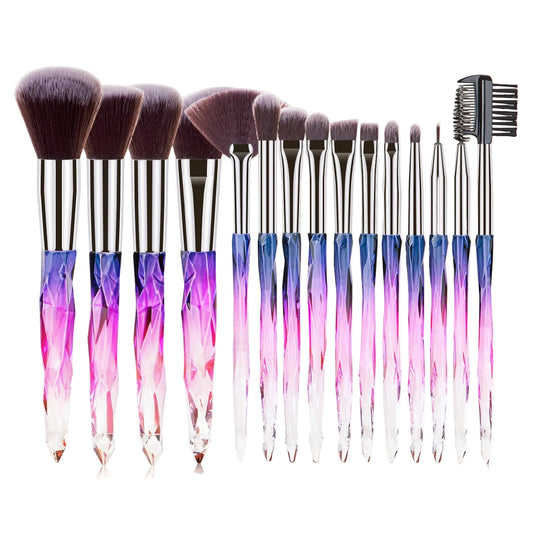 15 pcs Diamond Crystal Makeup Brush Set