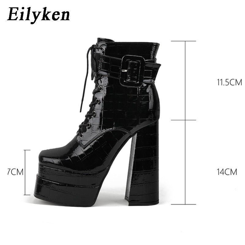 Harajuku Style Super High Heel Square Head Women's Boots