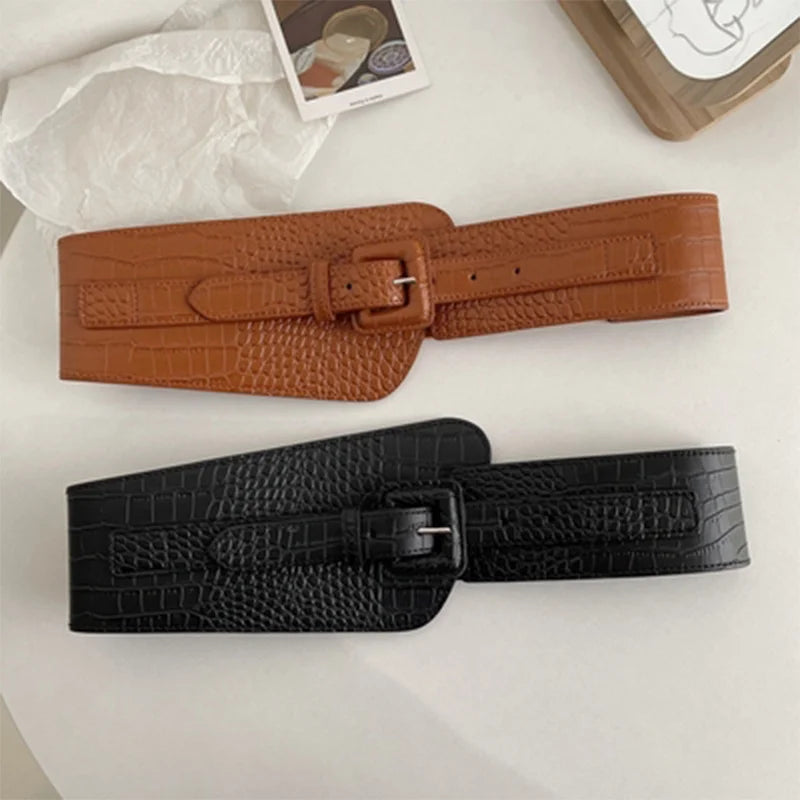 Harajuku Style Wide Waist Elastic Stretch Belt