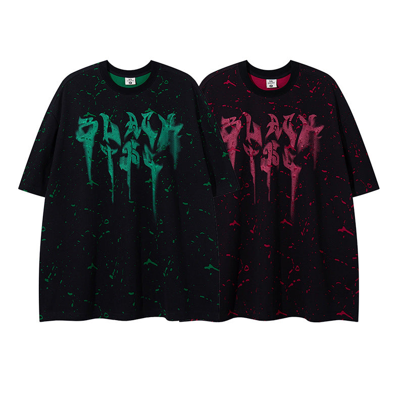 Retro Burnout Unique Design Short Sleeve T-Shirt