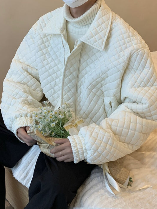 Retro Rhombus Loose Short Jacket for Men