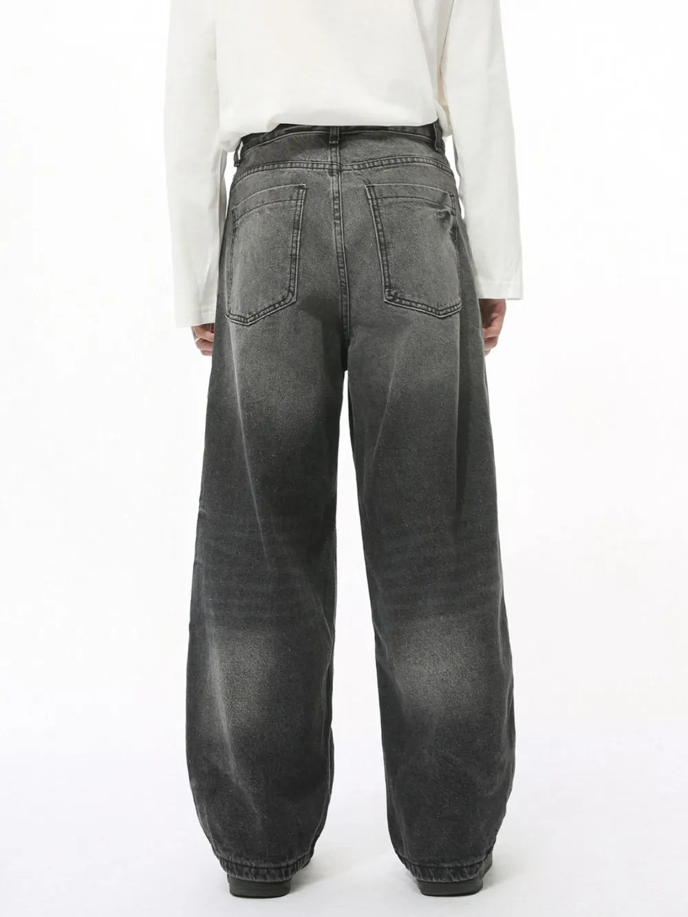 Men's Washed Wide Leg Jeans - Harajuku Style
