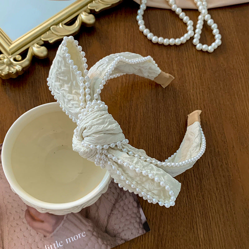French Style Milk White Face Wash Headband