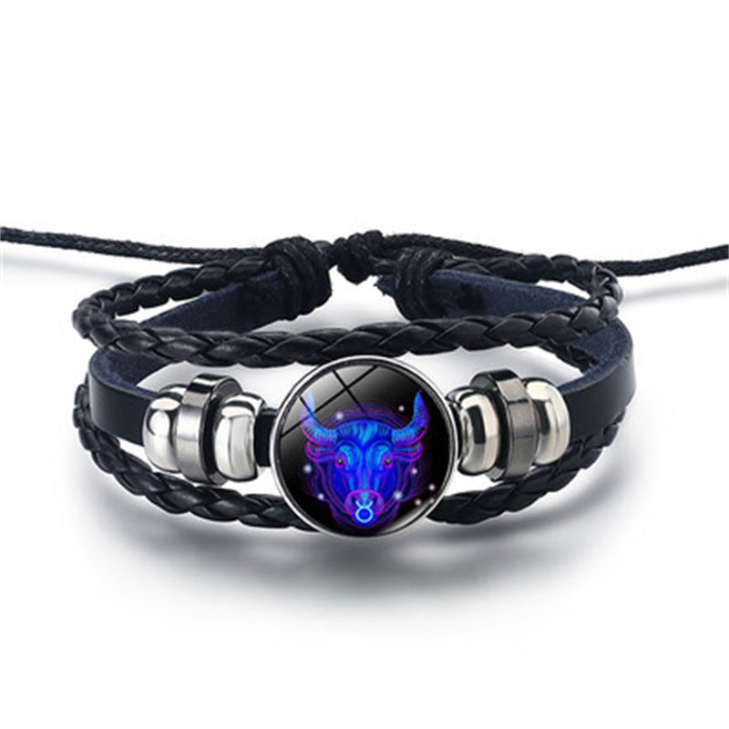 Glow in the Dark 12 Constellations Zodiac Sign Bracelet