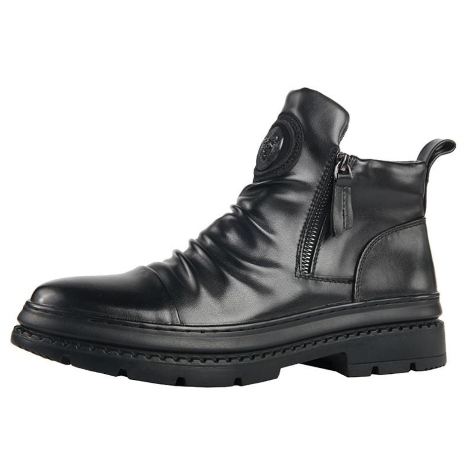 Men's Korean Zipper Boots - Casual Harajuku Style