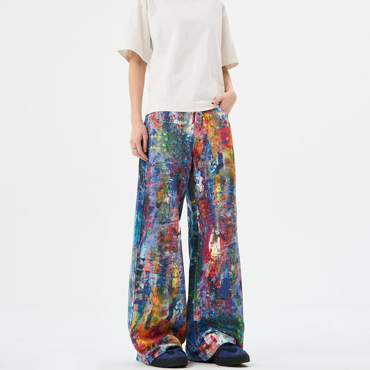 Color Printed Splash Ink Jeans