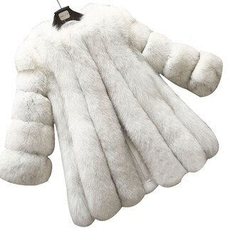Playful Purple Pink Faux Fur Coat for Women