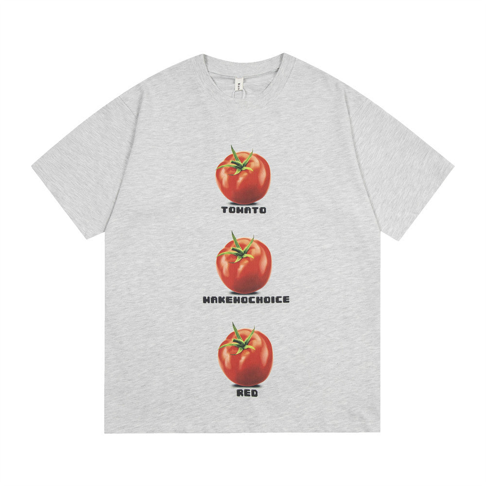 3D Tomato Print T-Shirt - Men's Hip Hop Streetwear