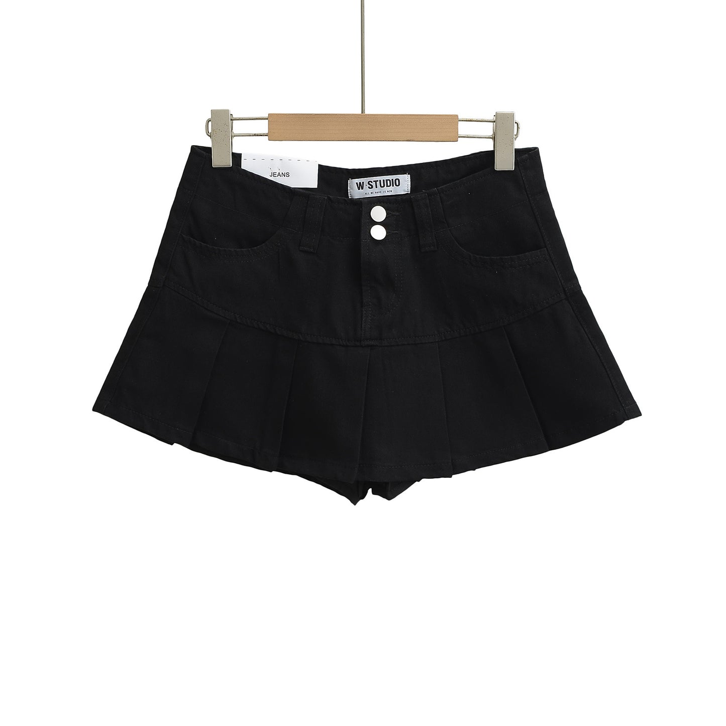High-Waisted Vintage Denim A-Line Mini Skirt