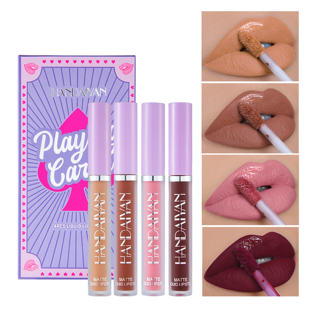 Playful Playing Card Lipstick Set - 4 Matte Shades