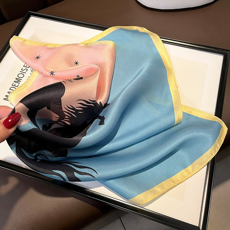 Silkworm Silk Geometric Scarf - Harajuku Style