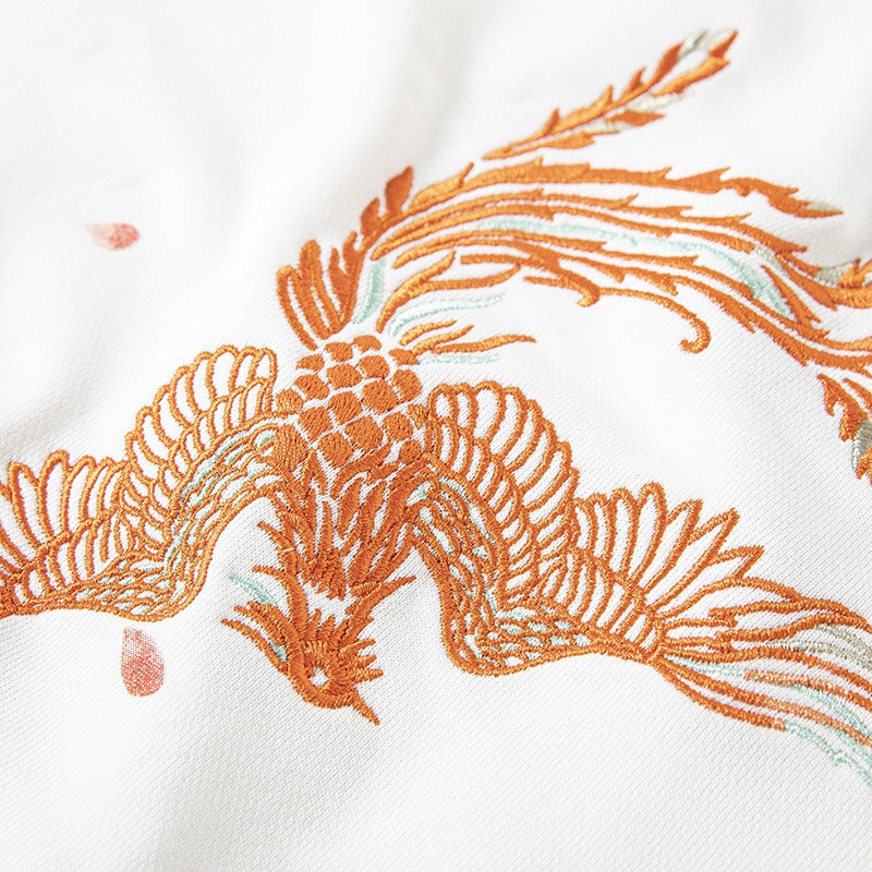 Harajuku Style Phoenix Embroidered Long-Sleeve Sweatshirt