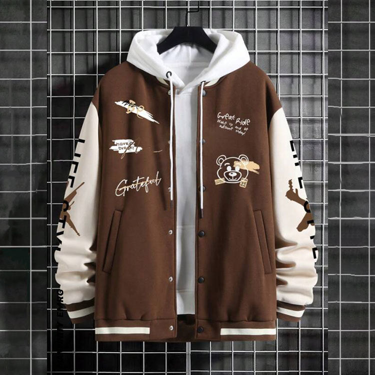 Men's Harajuku Style Baseball Jacket - Trendy Casual Wear
