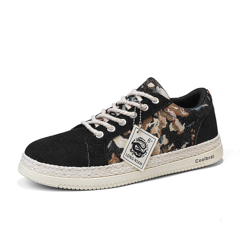 Trendy Harajuku Men's Casual Linen Board Shoes