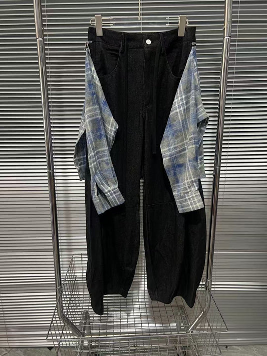 Harajuku Style Wide Leg Pants - Vintage Black