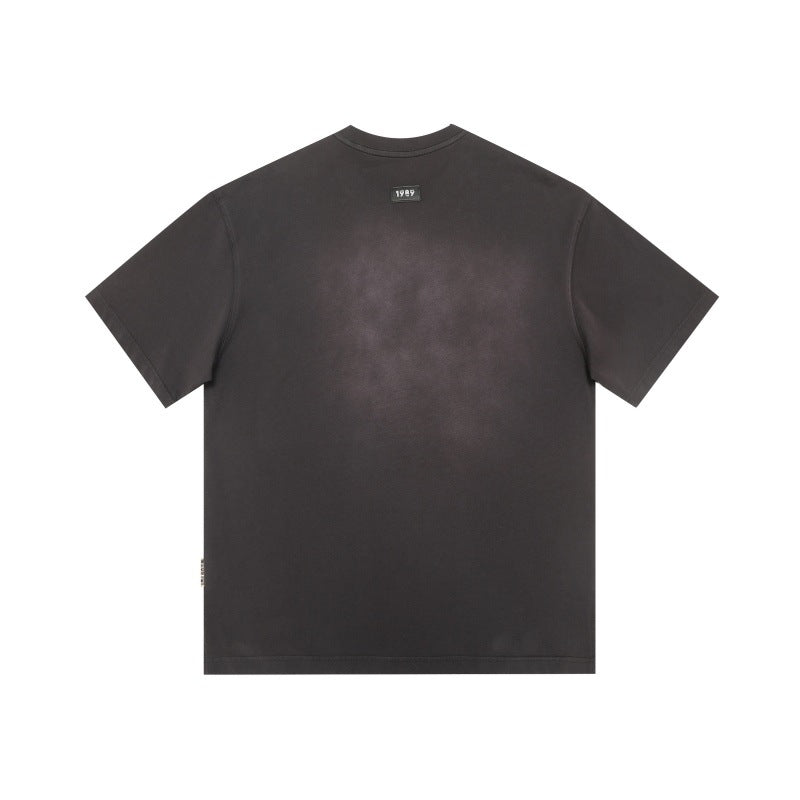 Washed & Distressed Harajuku Letter Print T-Shirt
