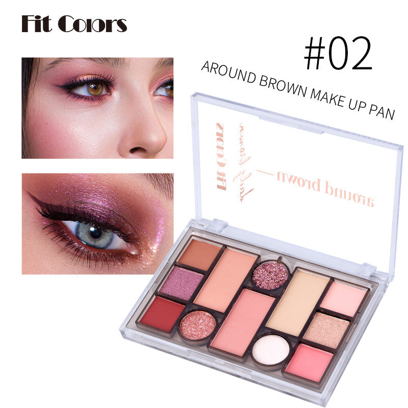 12-Color Matte & Pearlescent Makeup Powder Palette
