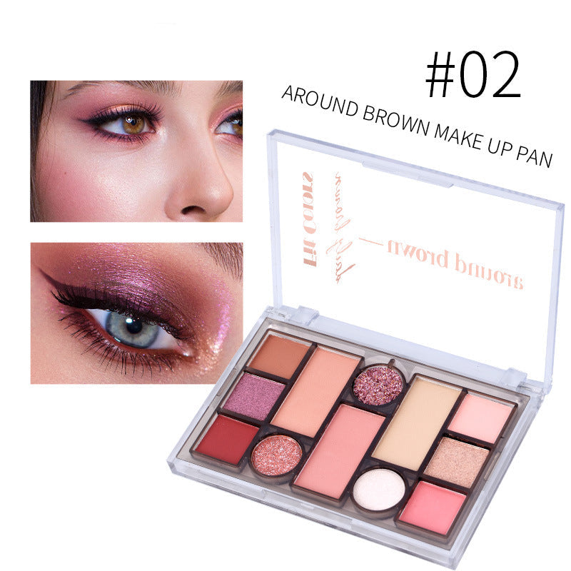 12-Color Matte & Pearlescent Makeup Powder Palette