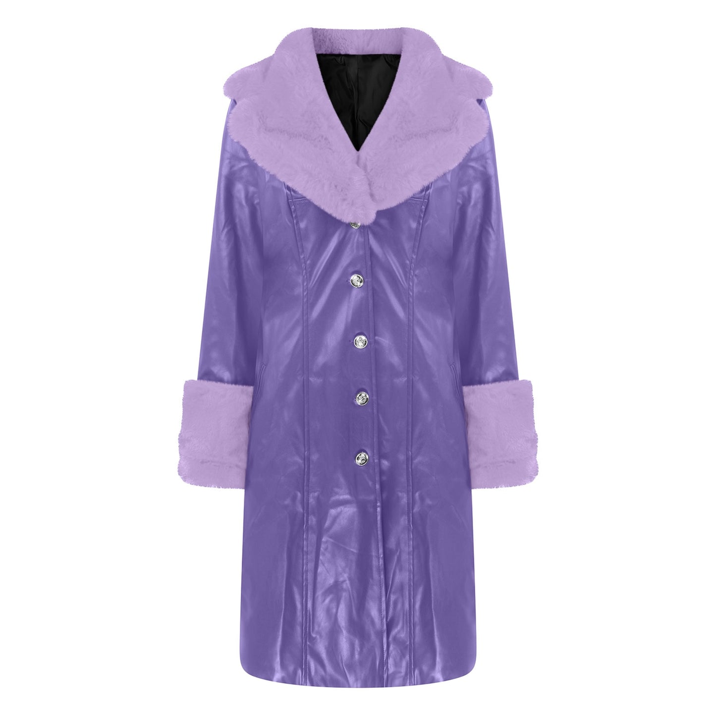 Harajuku Style Large Fur Collar Zipper Coat