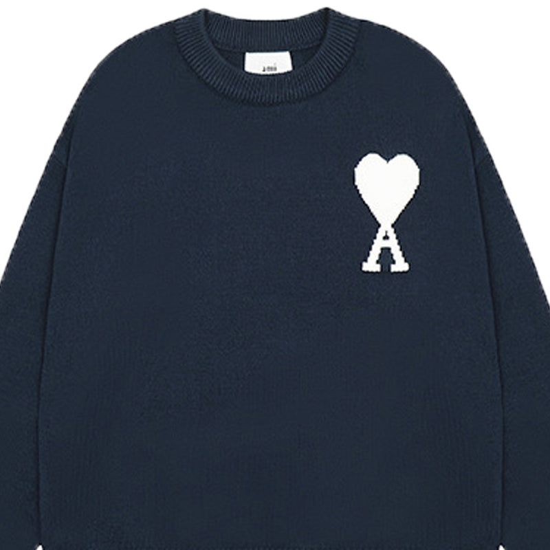 Big Heart Jacquard Knitted Sweater