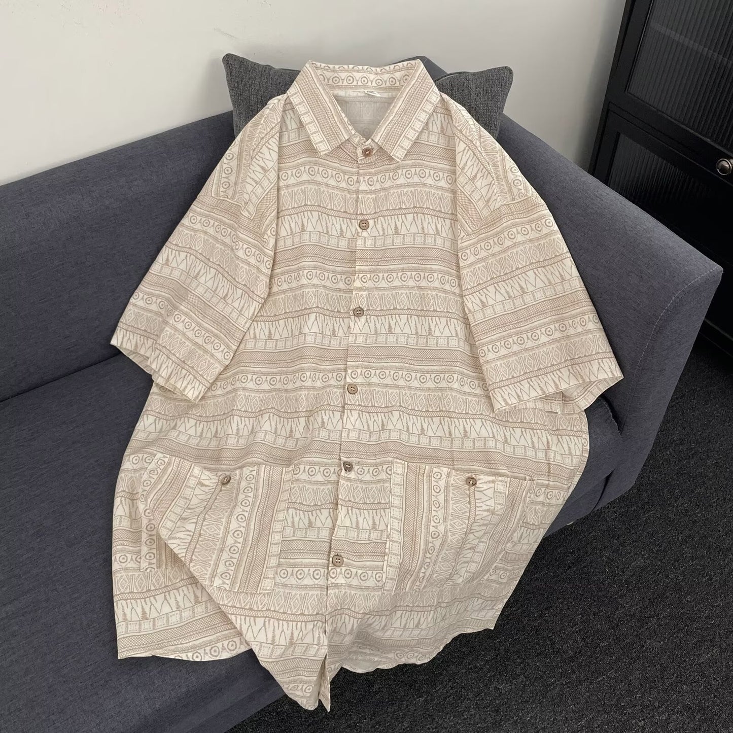 Loose Casual Collar Half Sleeved Shirt