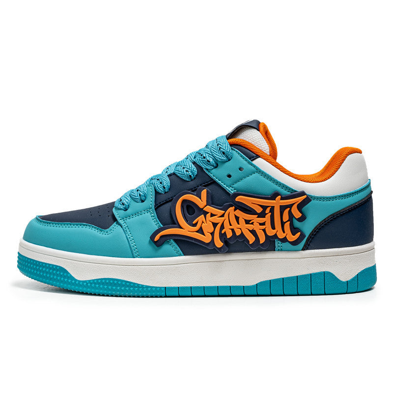 Harajuku Style Color Blocked Casual Board Shoes for Men