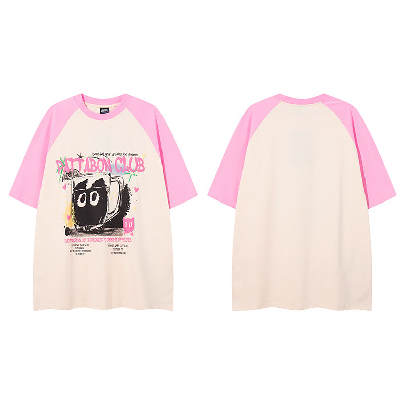 Harajuku Color Block Couple Tee
