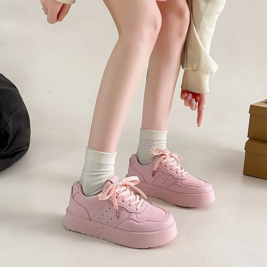 Playful Lace Up Platform Athletic Sneakers