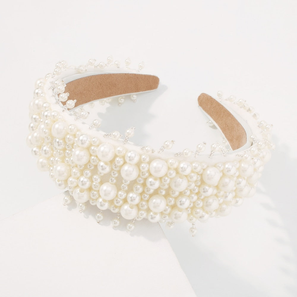 Elegant Handmade Imitation Pearl Hairband