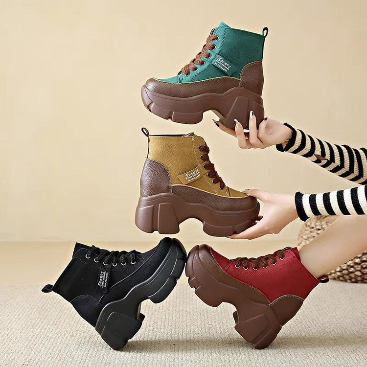 Playful Plush Dad Shoes - Retro Boots for Women