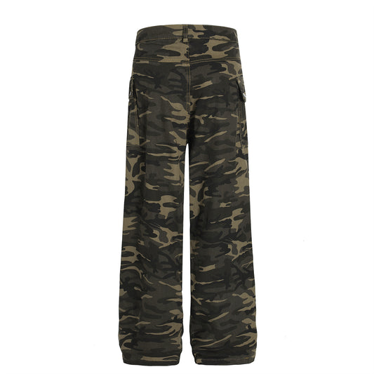 Camouflage Straight Leg Work Pants - Harajuku Street Style