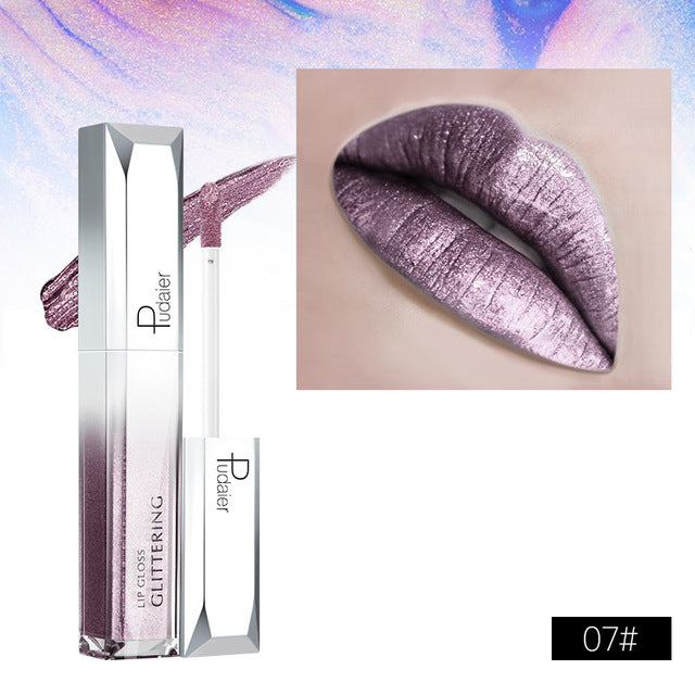 Metallic Glitter Shine Full Color Lipstick - 18 Shades