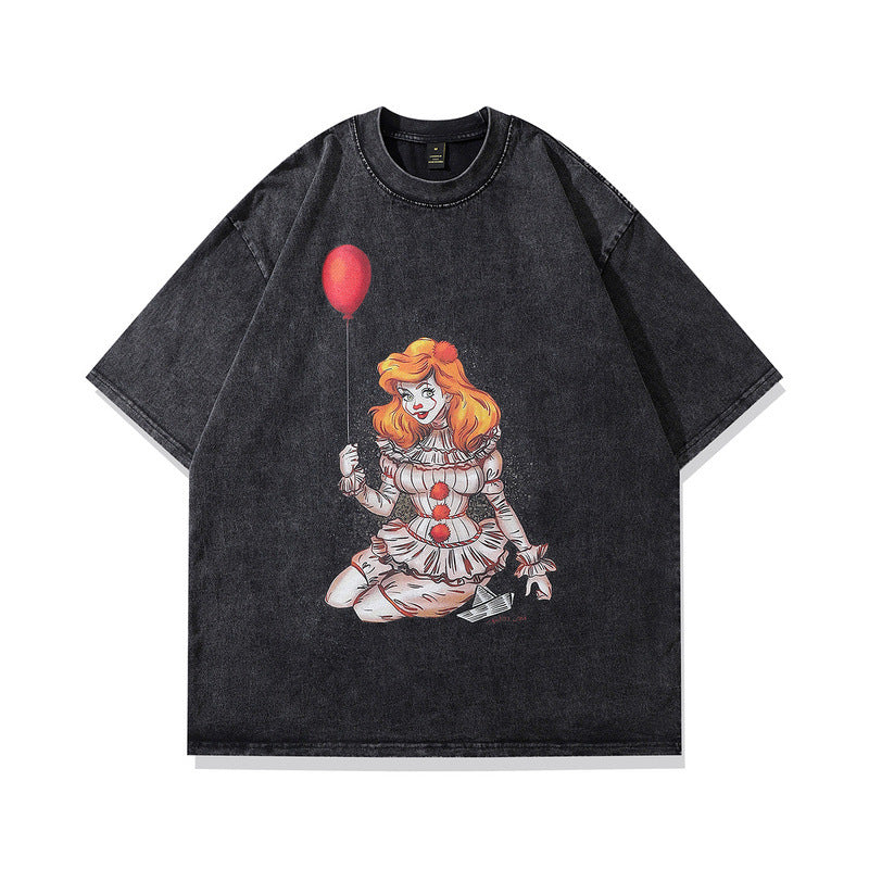 Vintage Retro Harajuku Style Short Sleeve T-Shirt for Men