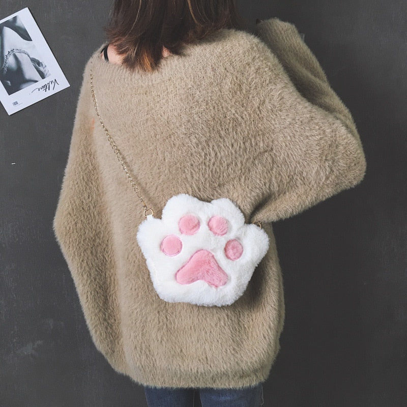 Cute Bear Paw Plush Coin Purse for Kids