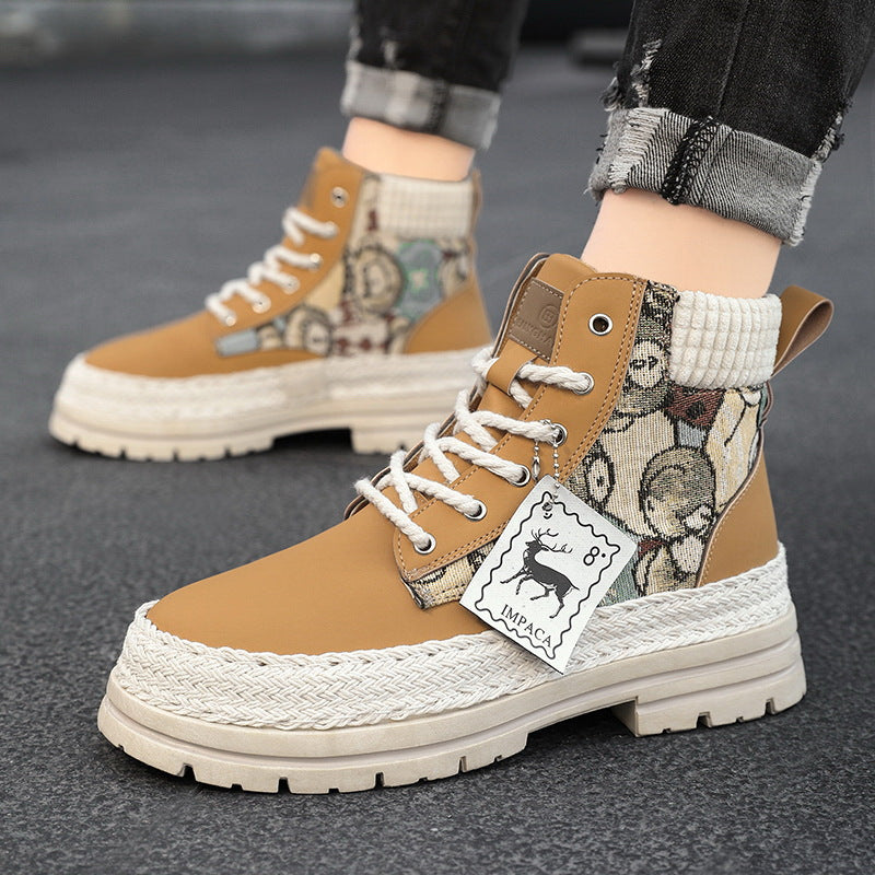 Harajuku Style Boots for Men - Versatile High Top Workwear