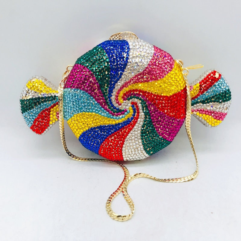 Harajuku-Inspired Crystal Clutch Bag
