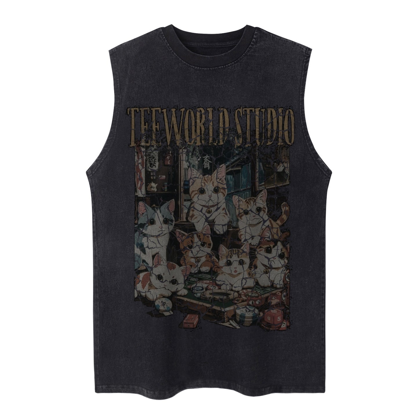 Streetwear Vest Men's Tank Top with Creative Letter Print