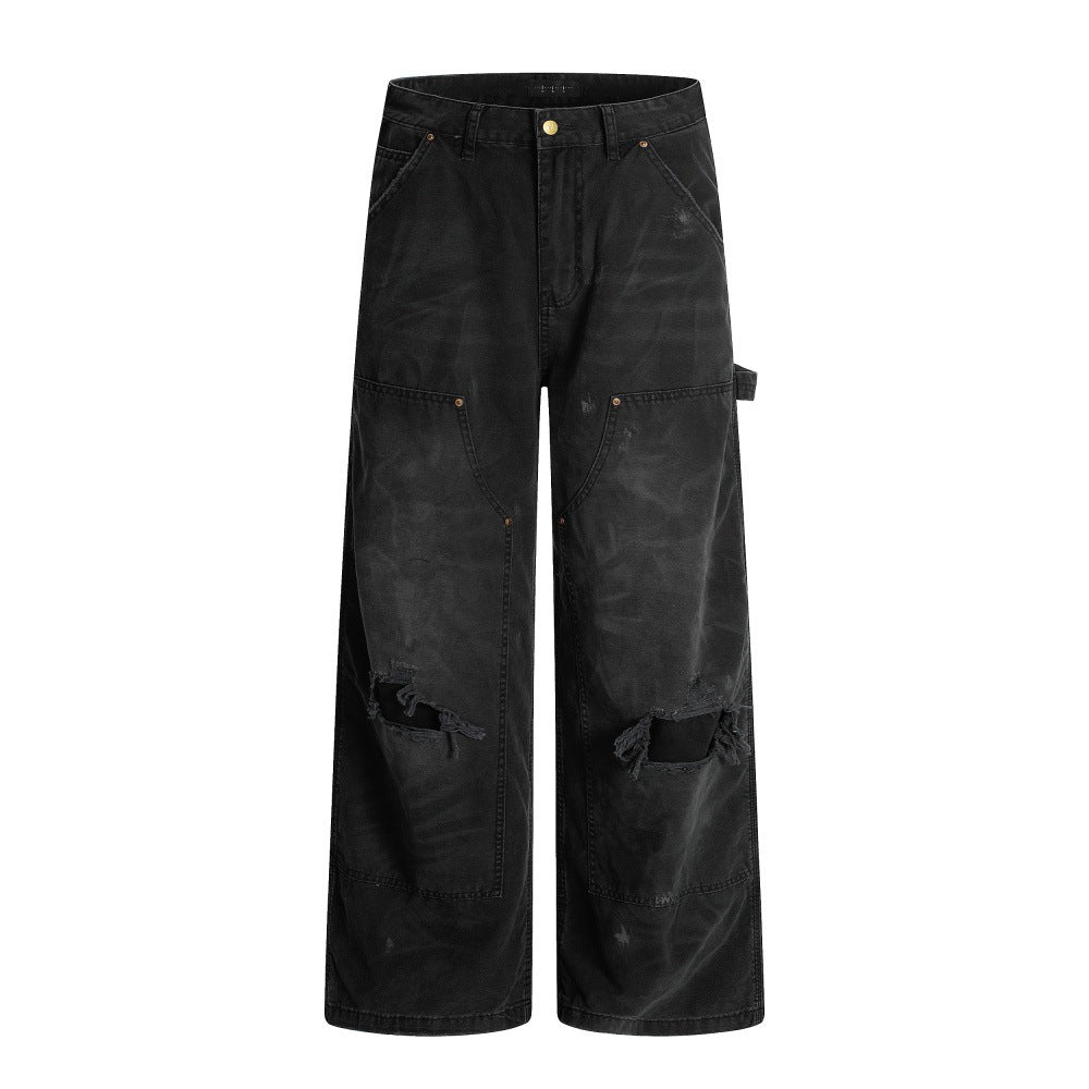 Harajuku Distressed Vintage Denim Trousers for Men