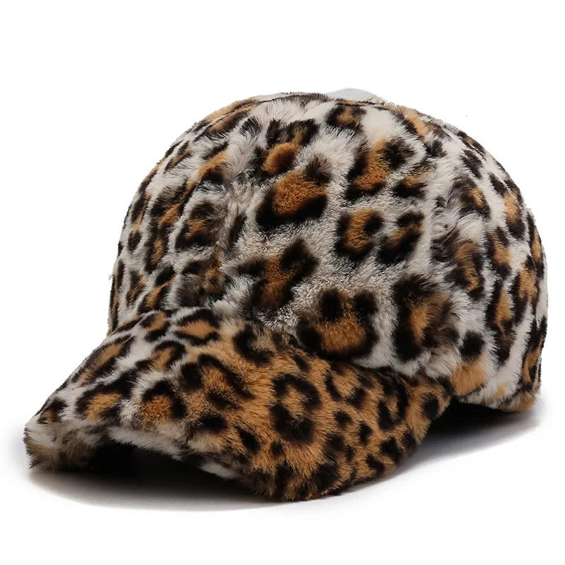 Leopard Print Short Brim Adjustable Baseball Cap