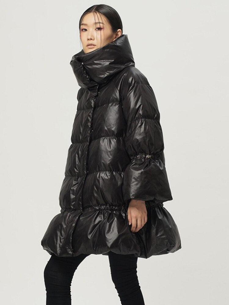Harajuku Style Stand Collar Long Sleeve Parka