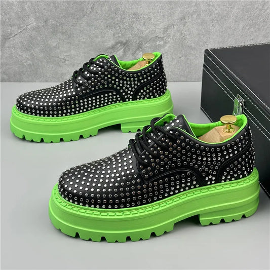 Harajuku Style Handmade Leather Rivet Shoes