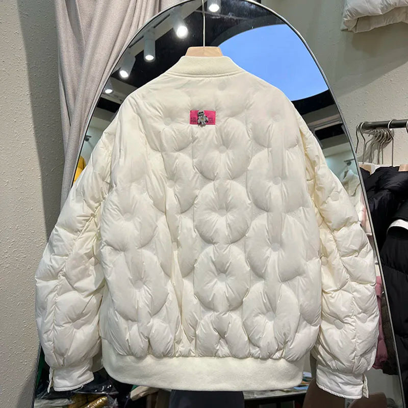 Harajuku Style Casual White Duck Down Jacket