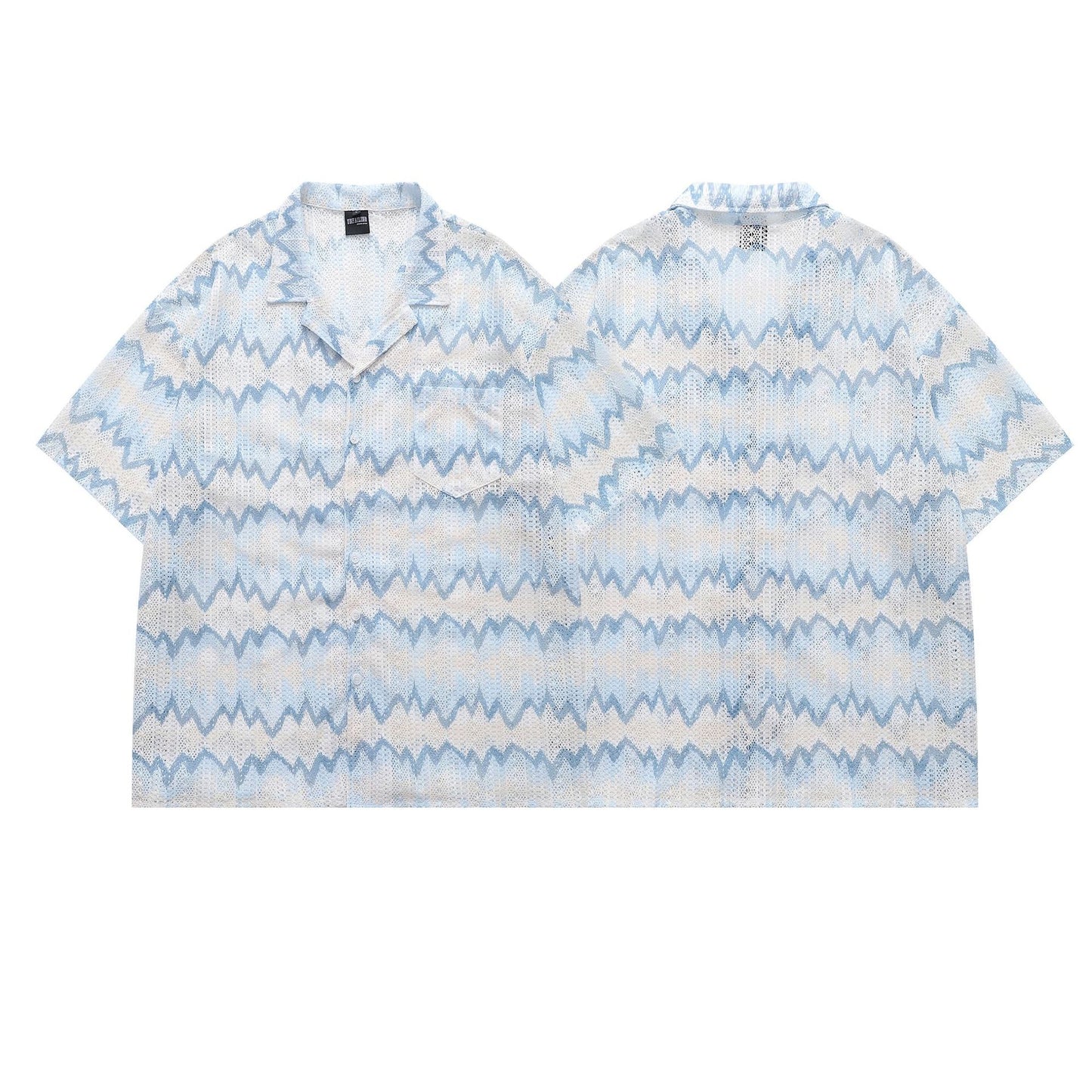 Retro Hollow Design Breathable Short Sleeve Shirt